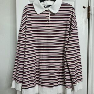 NWT Ladies Striped Polo Shirt Small